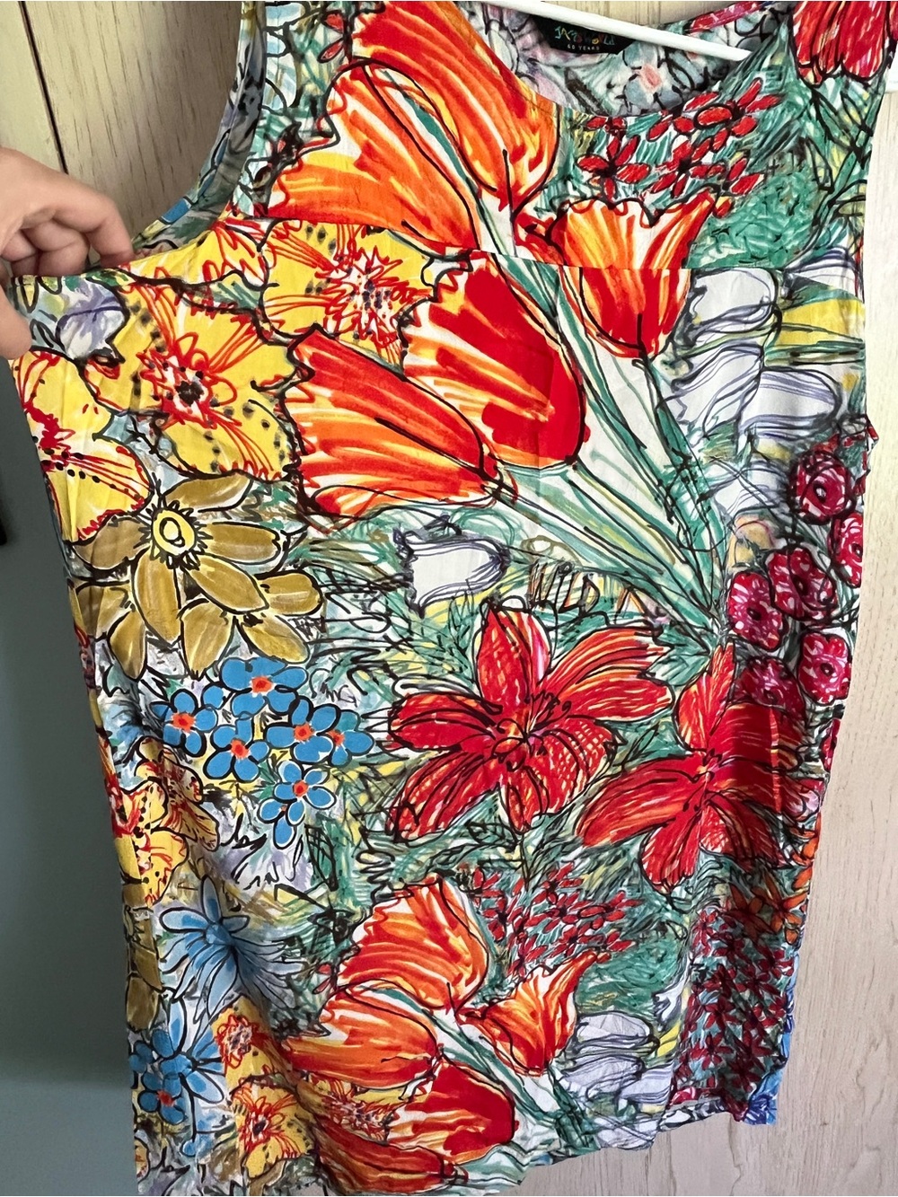 JAMS WORLD Hawaii Sleeveless Shift Dress EDEN Floral Print Sz XL - Picture 3 of 10